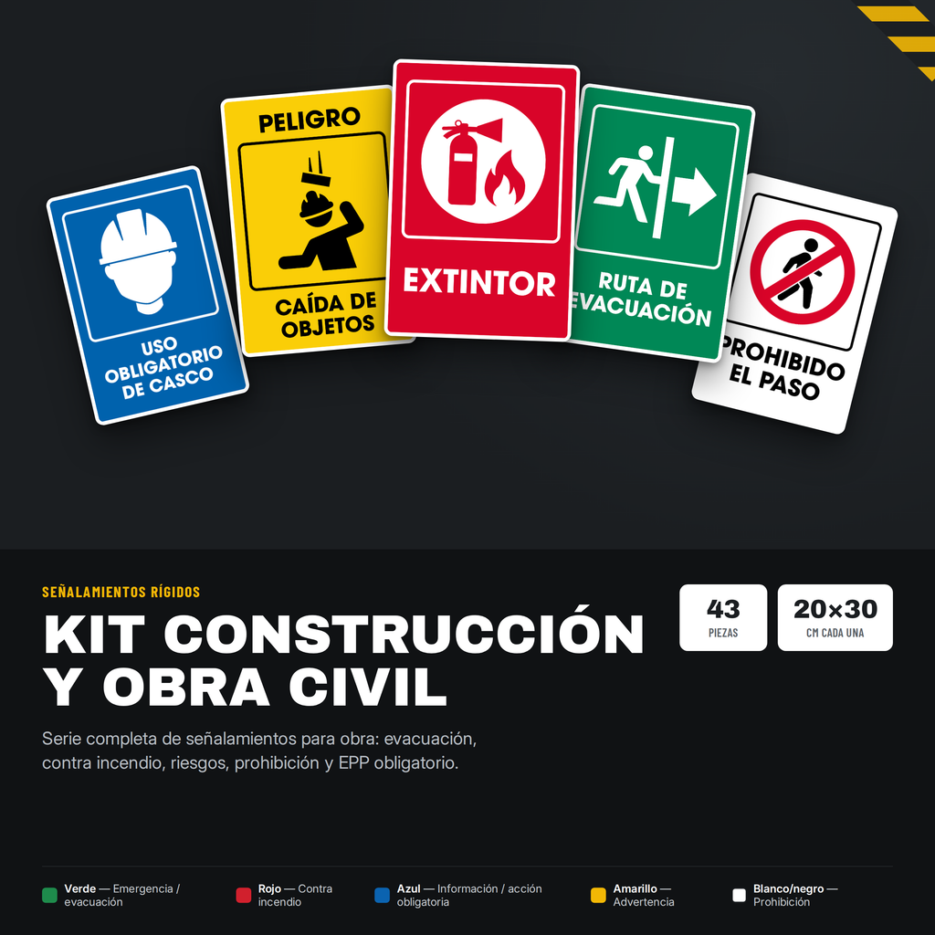 Construcción y Obra Civil Esencial (Señalamientos 20x30 cm)