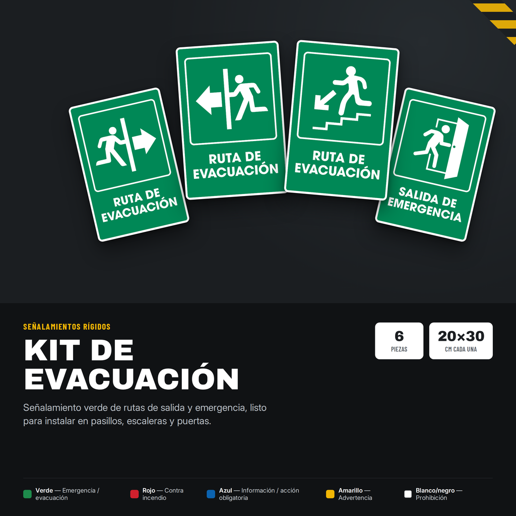 Evacuación (Señalamientos 20x30 cm)