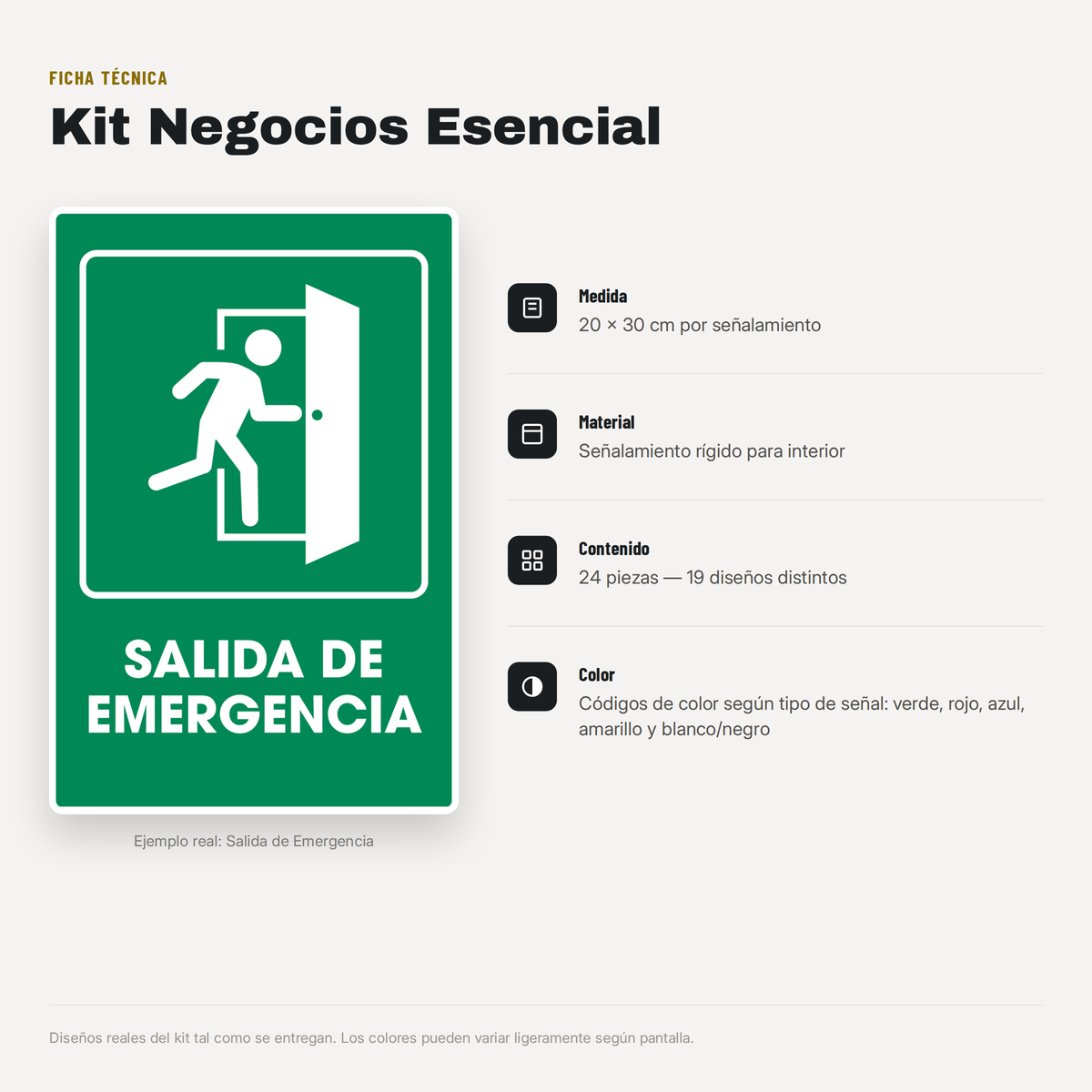 Negocios Esencial (Señalamientos 20x30 cm)