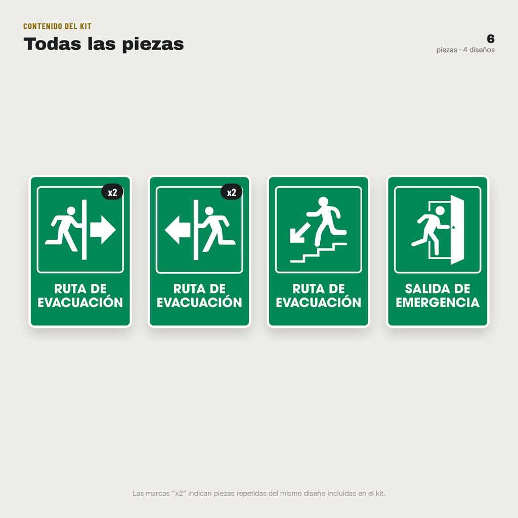 Evacuación (Señalamientos 20x30 cm)
