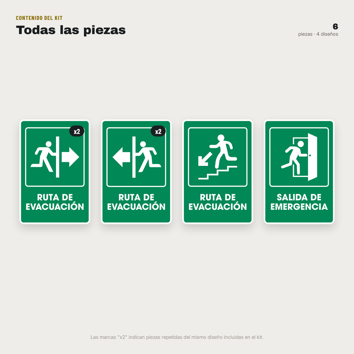 Evacuación (Señalamientos 20x30 cm)