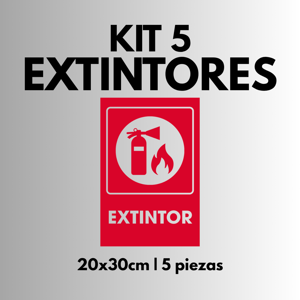 5 Extintores (Señalamientos 20x30 cm)