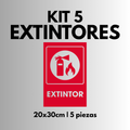 5 Extintores (Señalamientos 20x30 cm)
