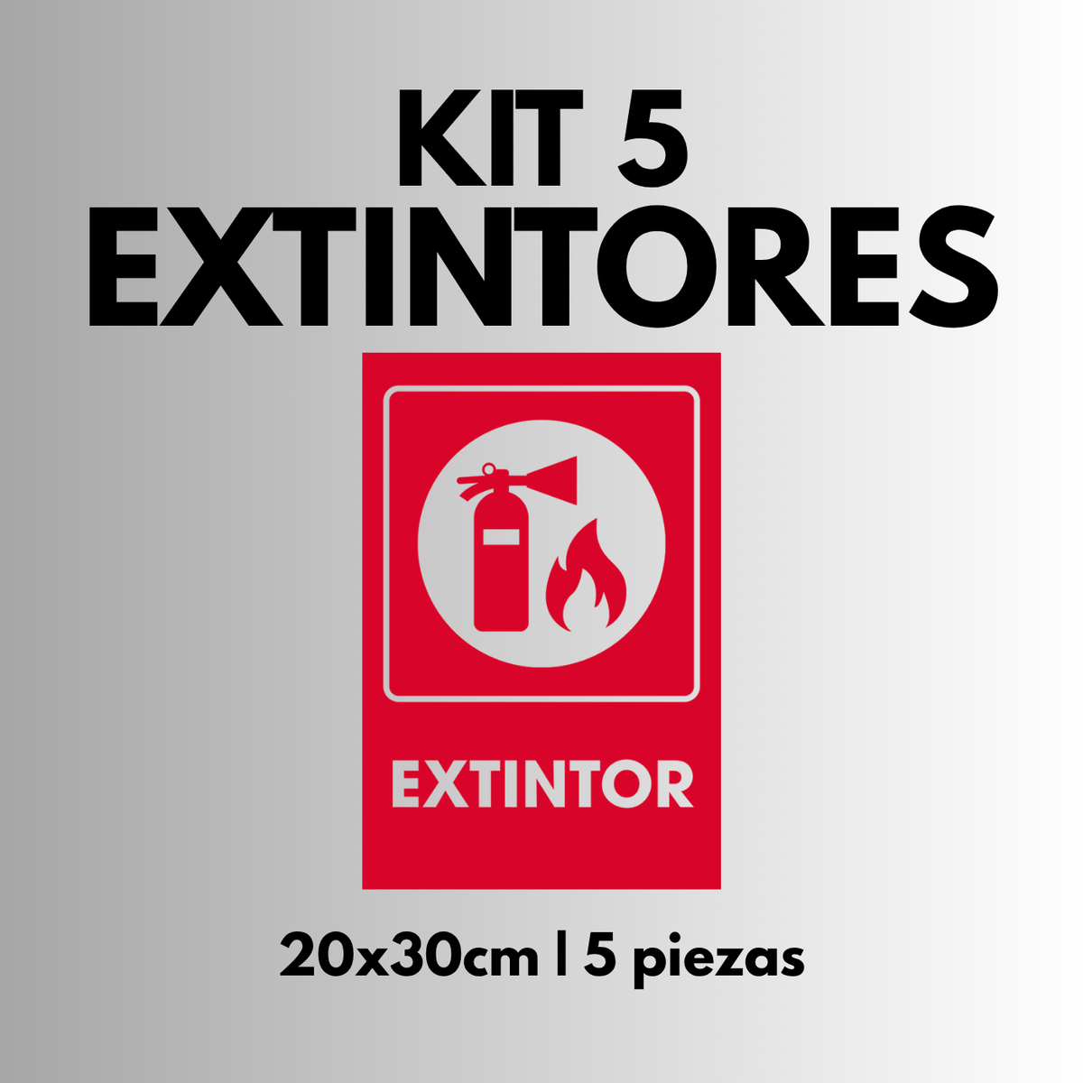 5 Extintores (Señalamientos 20x30 cm)