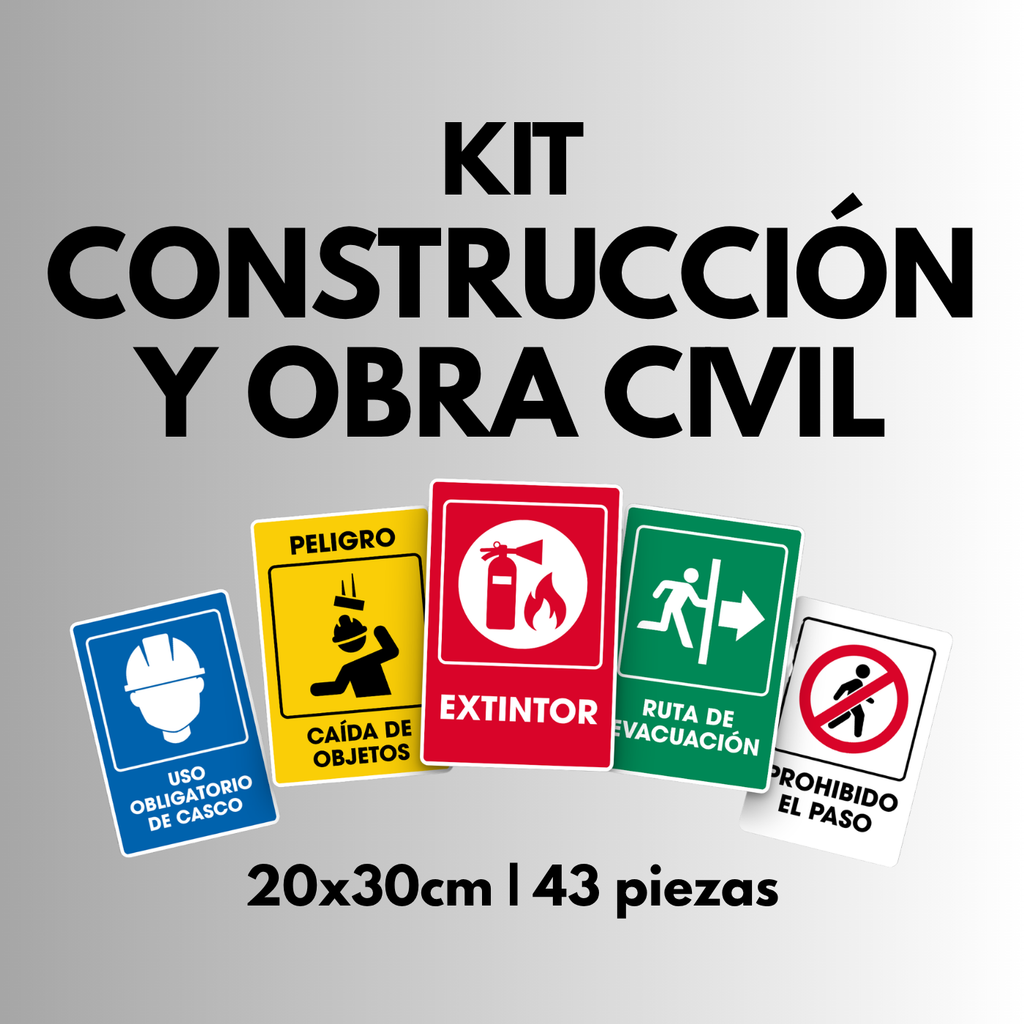 Construcción y Obra Civil Esencial (Señalamientos 20x30 cm)