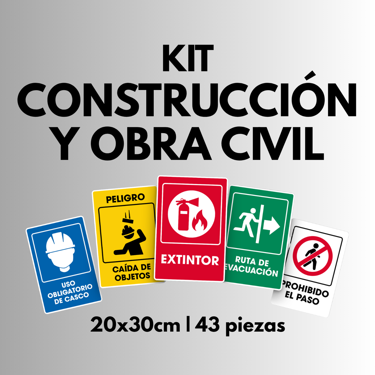 Construcción y Obra Civil Esencial (Señalamientos 20x30 cm)