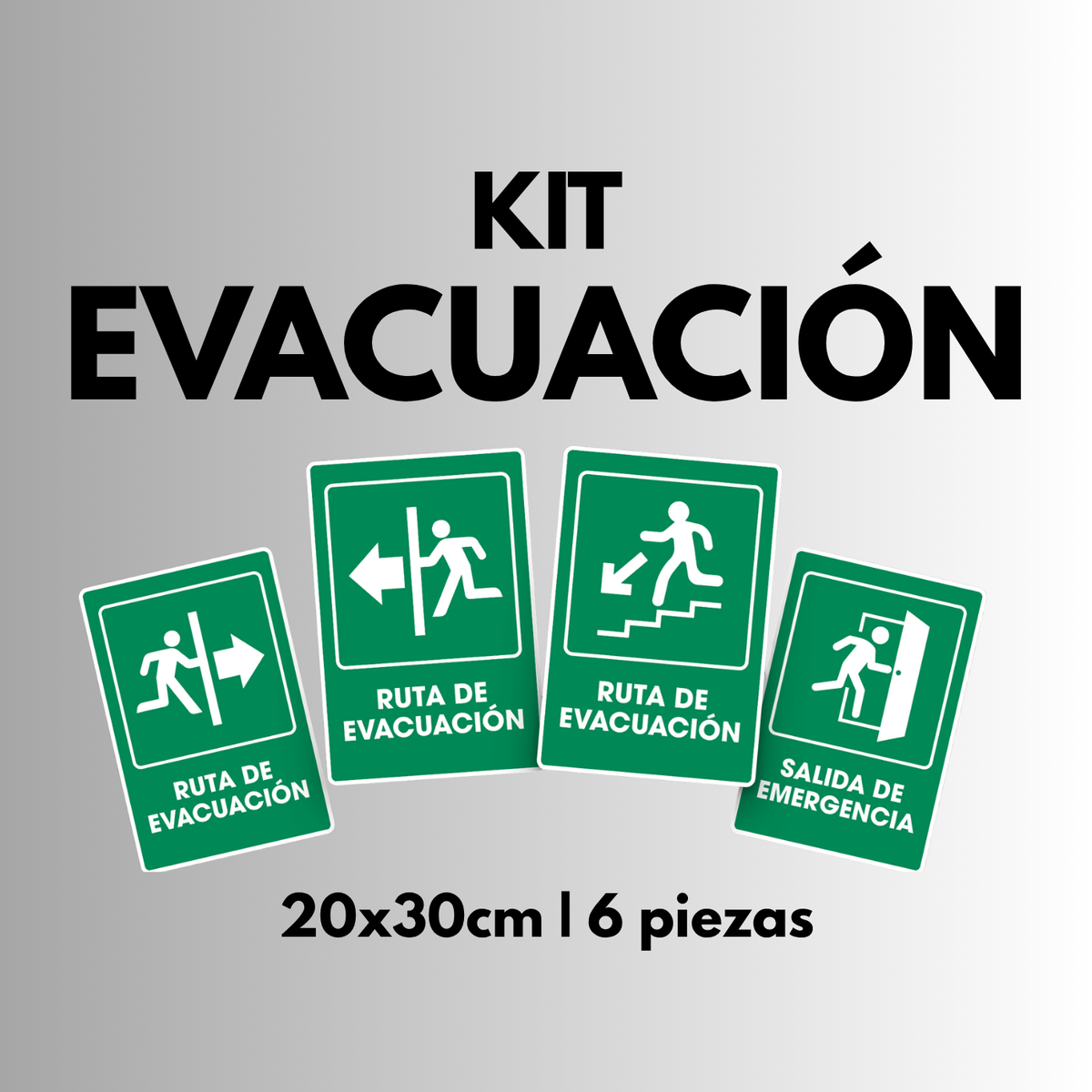 Evacuación (Señalamientos 20x30 cm)